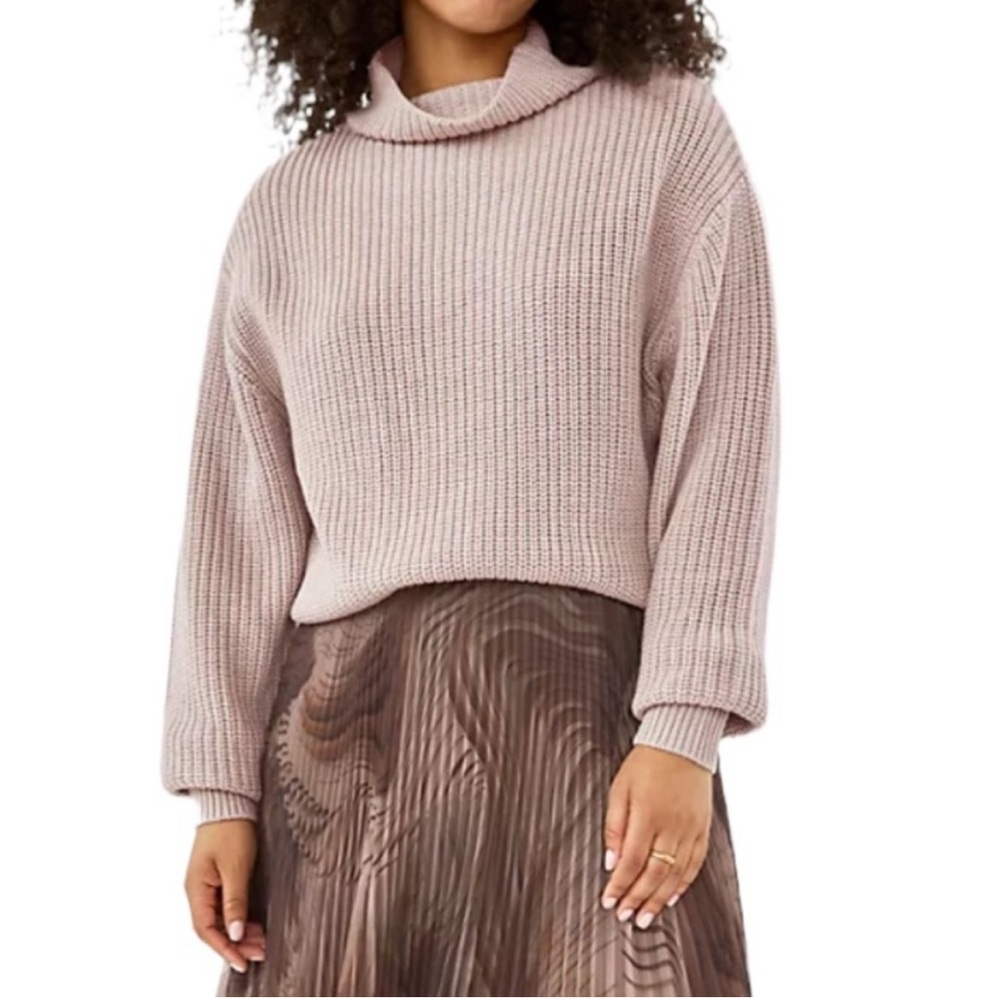 ARITZIA Wilfred montepillier oversized turtleneck chunky knit taupe size…